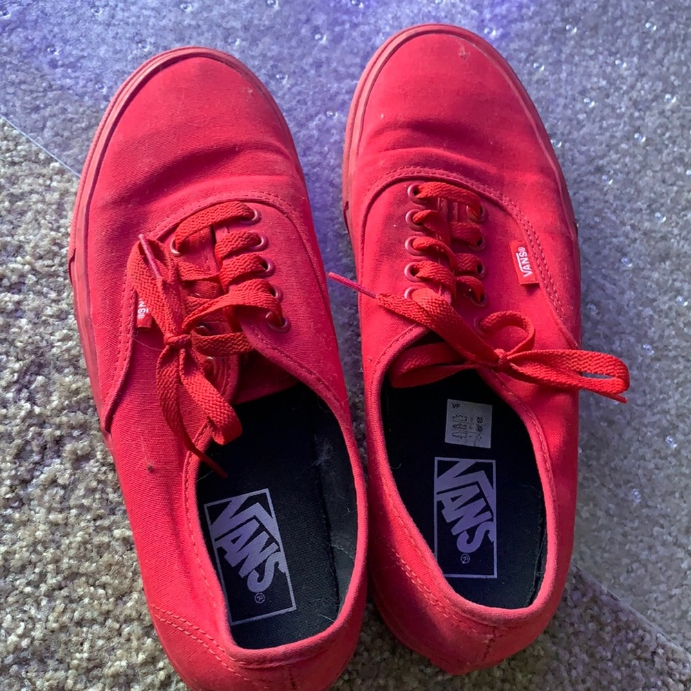 Red Vans Skate Shoe